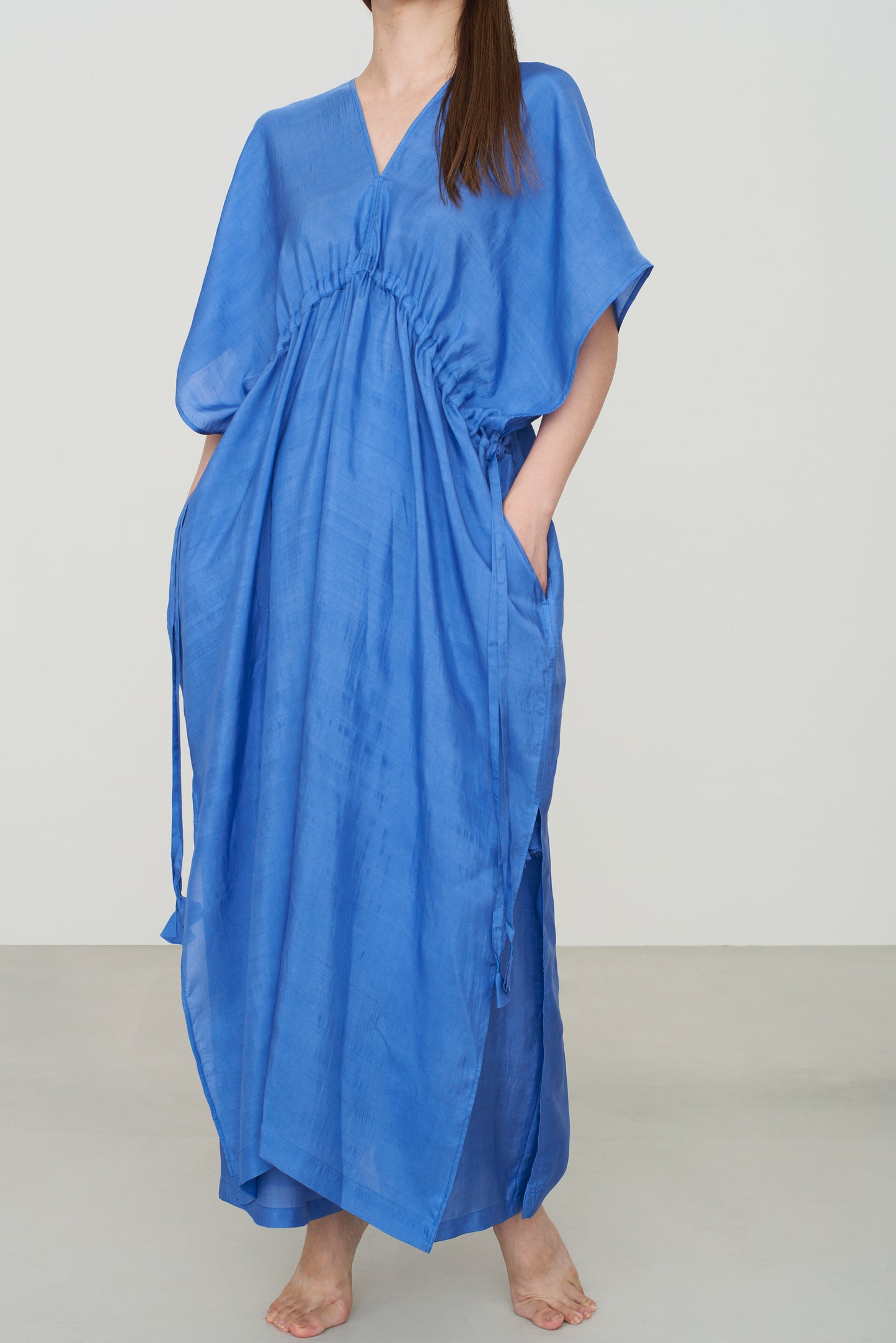 MULBERRY SILK | NEO KAFTAN DRESS blue / COUNTERPOINT