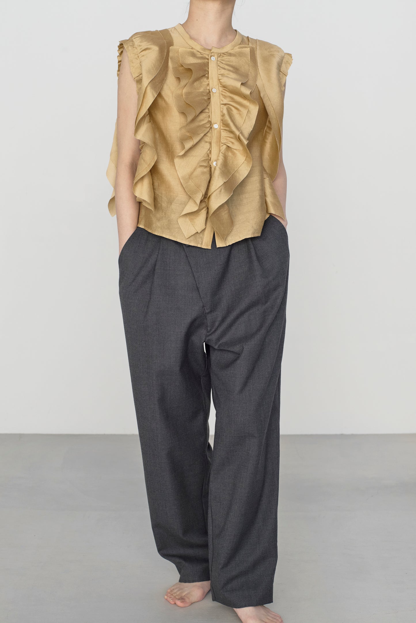 STANDARD / chanderi silk | BIRD BLOUSE camel