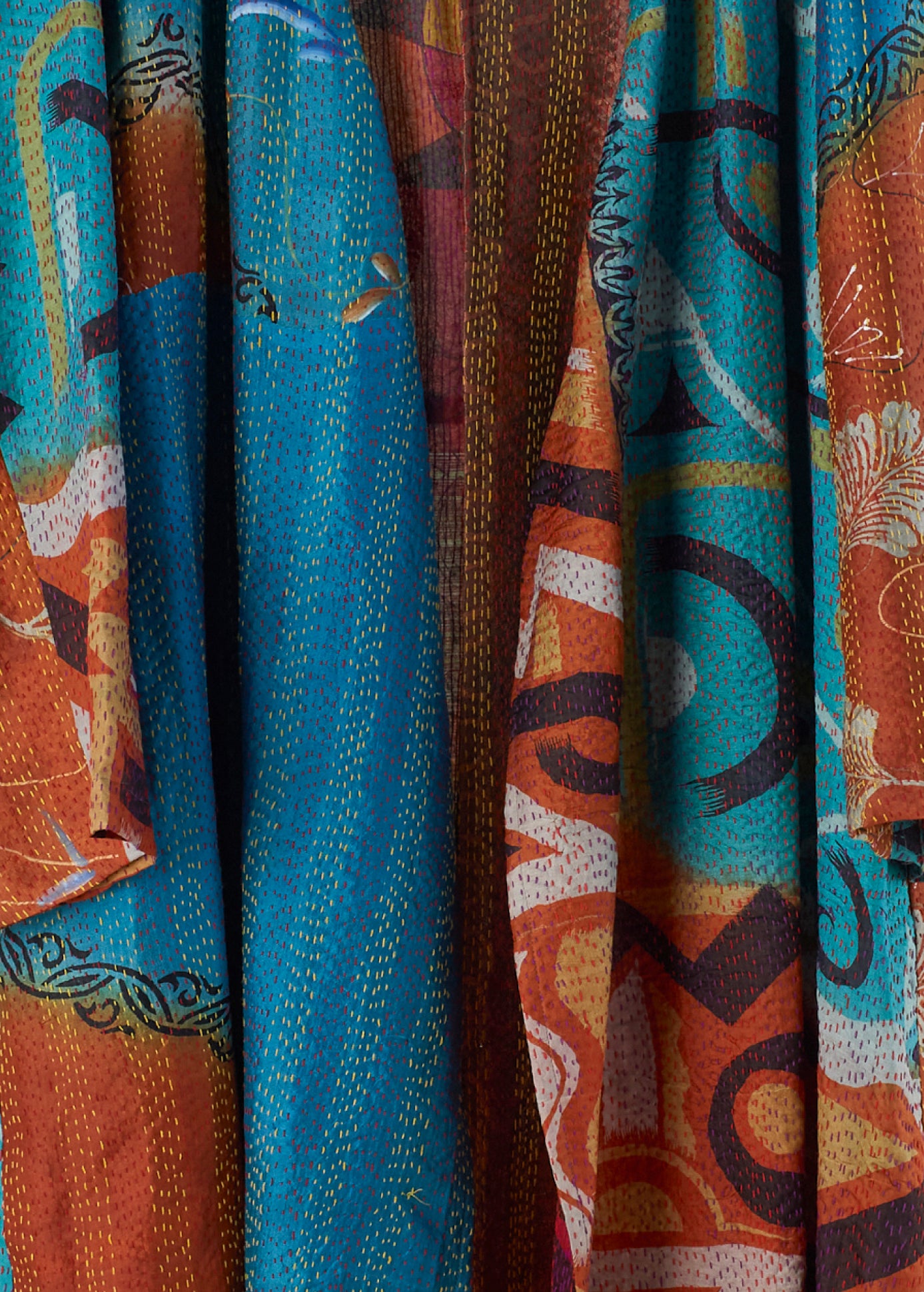 KANTHA|NO COLLAR ROBE