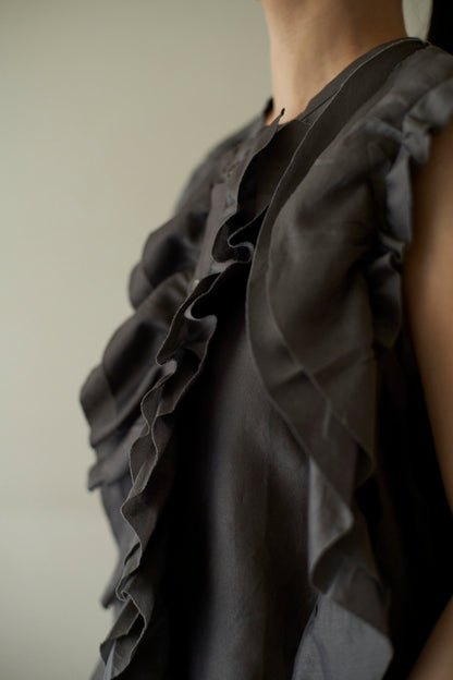 STANDARD / chanderi silk | BIRD BLOUSE gray