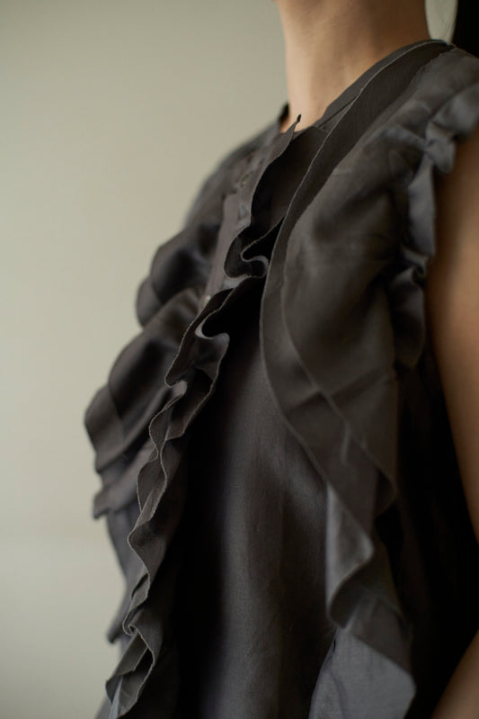 STANDARD / chanderi silk | BIRD BLOUSE gray