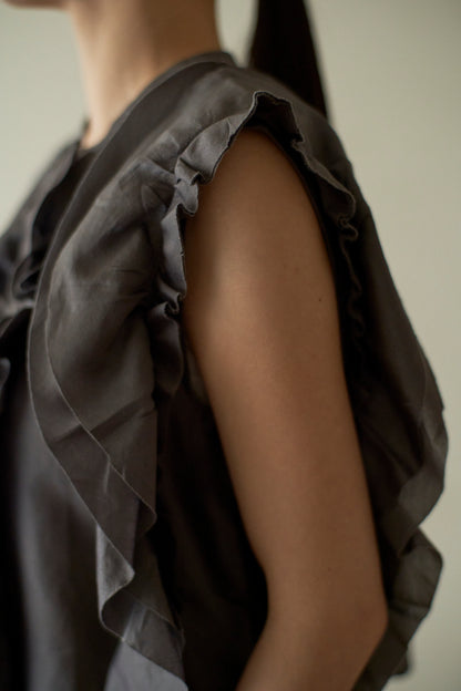 STANDARD / chanderi silk | BIRD BLOUSE gray