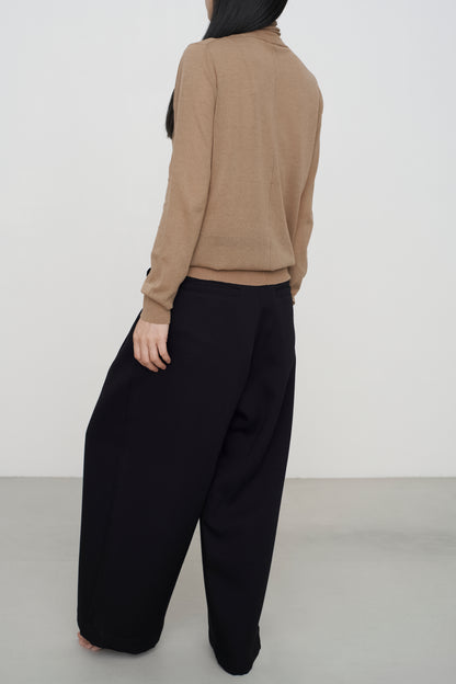 SKIN KNIT | TURTLE NECK camel