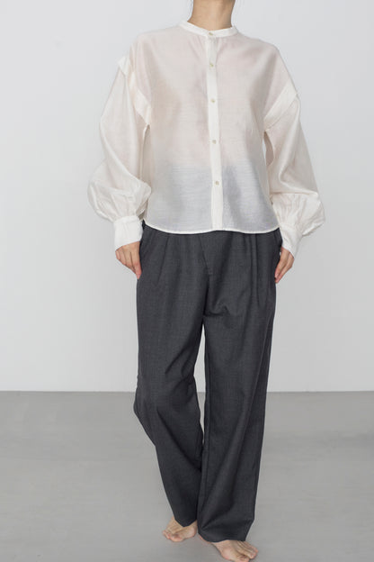 STANDARD / chanderi silk | PUFF SLEEVE BLOUSE white