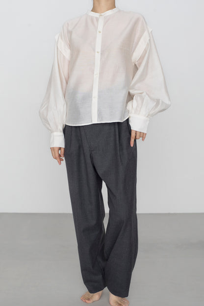 STANDARD / chanderi silk | PUFF SLEEVE BLOUSE white