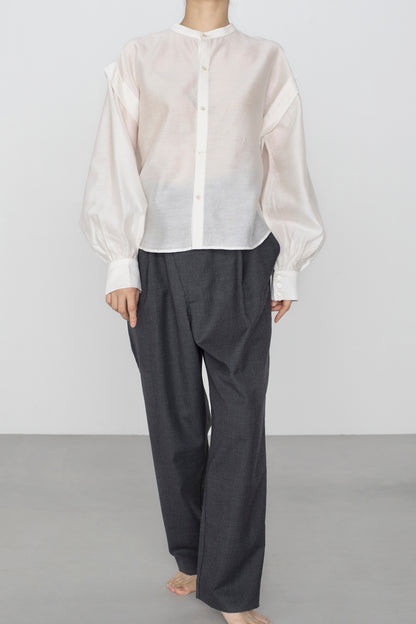 STANDARD / chanderi silk | PUFF SLEEVE BLOUSE white