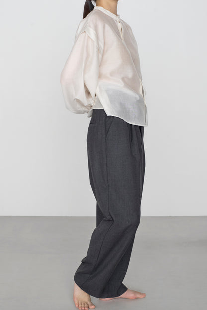 STANDARD / chanderi silk | PUFF SLEEVE BLOUSE white