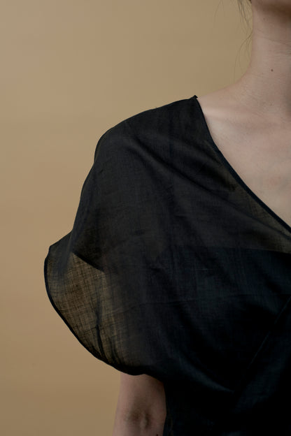 STANDARD / ramie | CROSS OVER BLOUSE