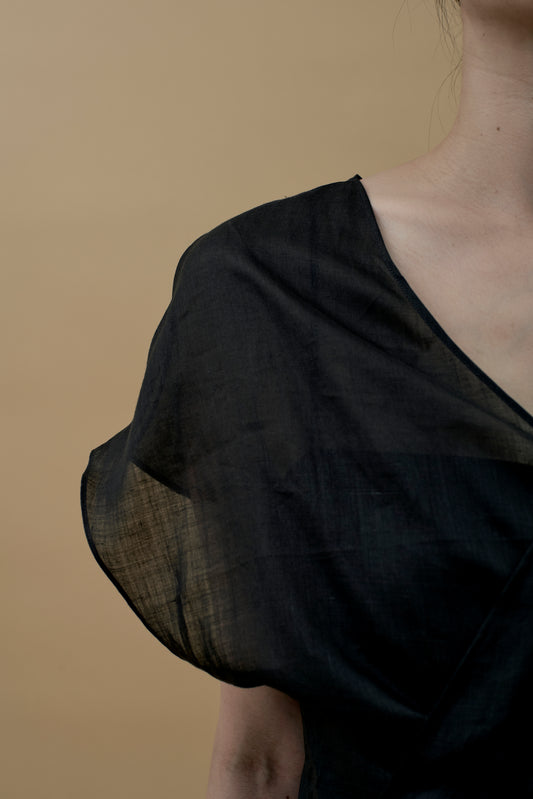 《 pre-order 》STANDARD / ramie | CROSS OVER BLOUSE