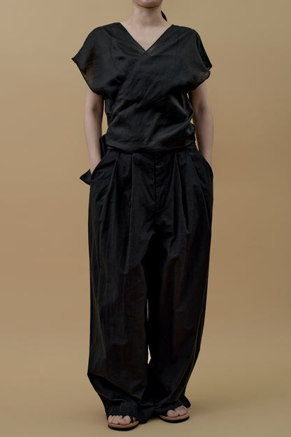 STANDARD / ramie | CROSS OVER BLOUSE