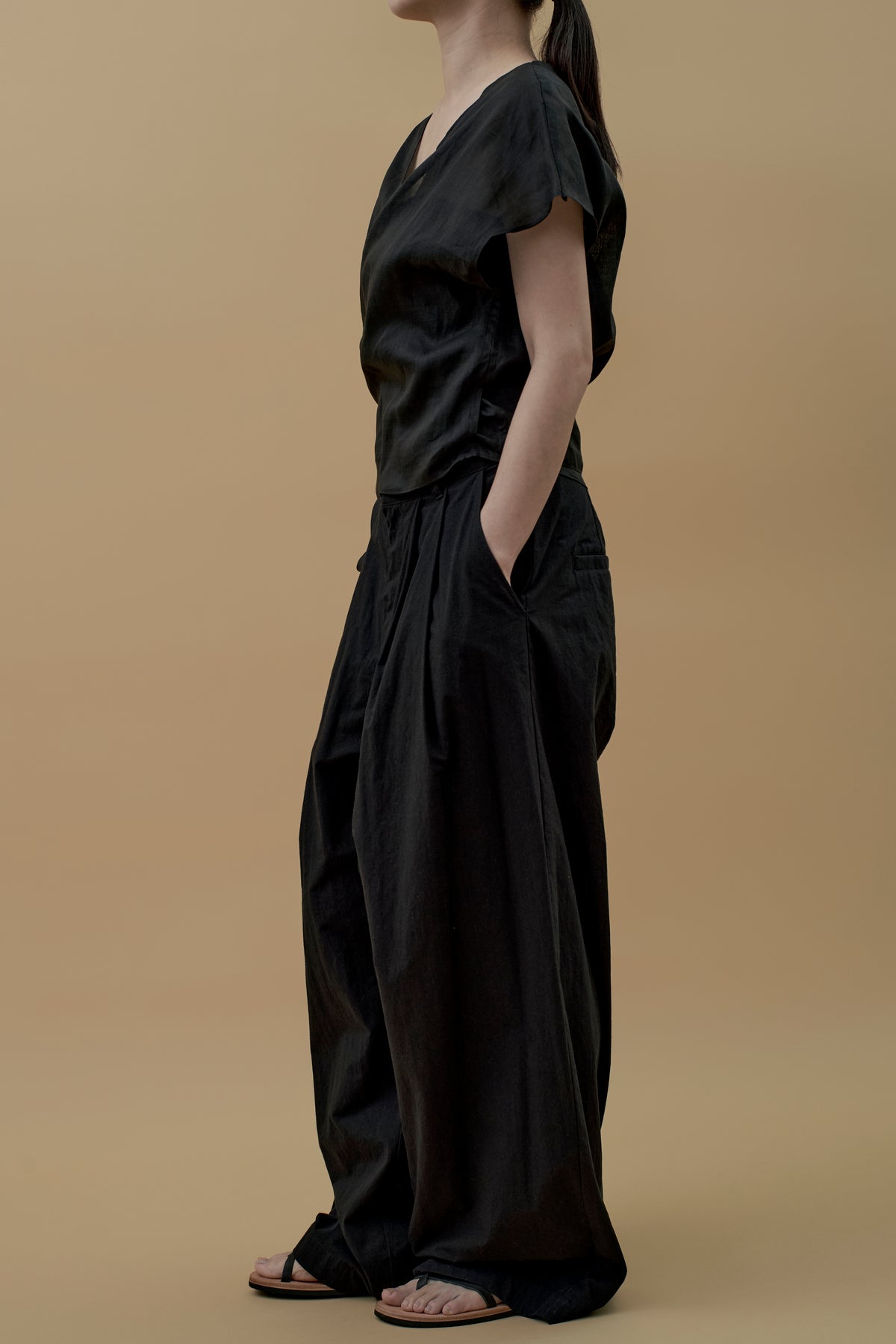 STANDARD / ramie | CROSS OVER BLOUSE