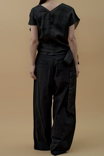STANDARD / ramie | CROSS OVER BLOUSE