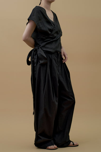 STANDARD / ramie | CROSS OVER BLOUSE