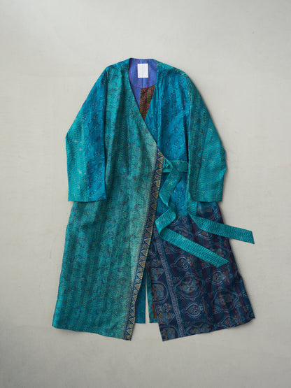KANTHA｜NO COLLAR ROBE
