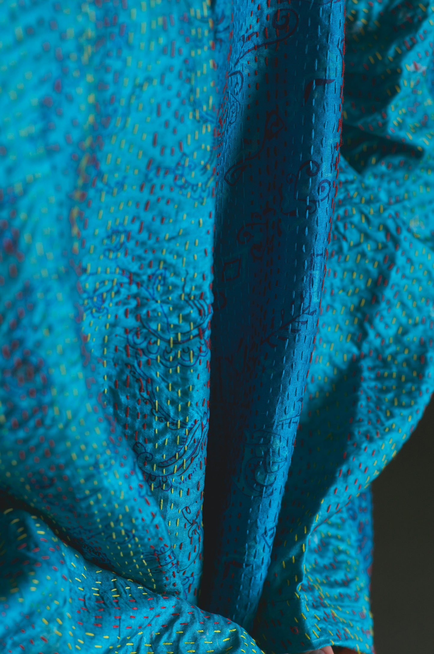 KANTHA｜NO COLLAR ROBE