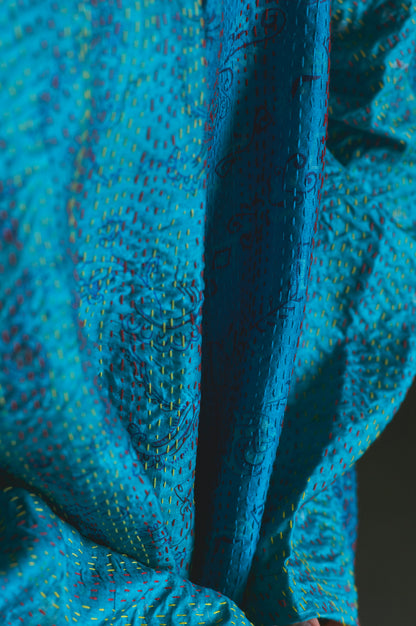 KANTHA｜NO COLLAR ROBE