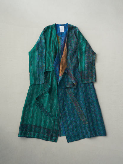 KANTHA｜NO COLLAR ROBE