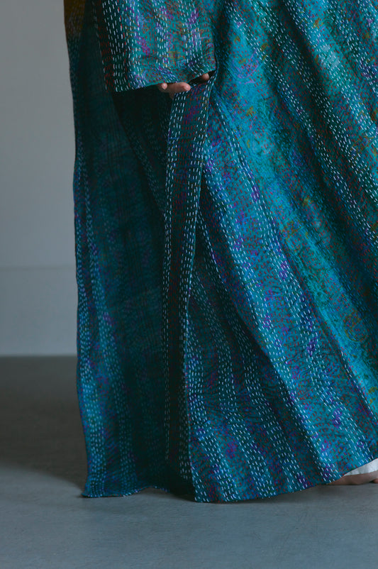 KANTHA｜NO COLLAR ROBE