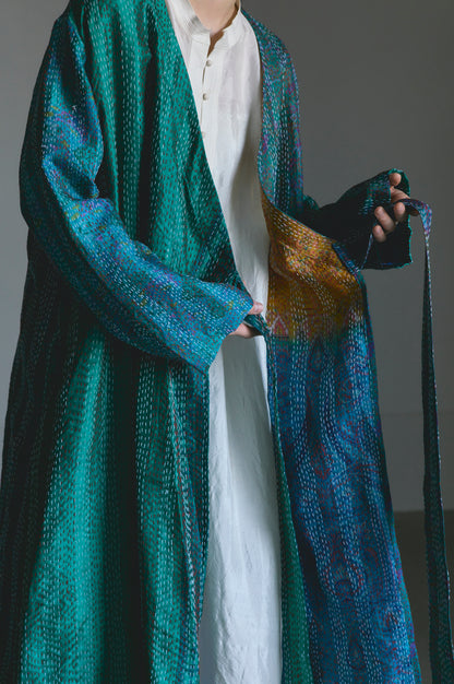 KANTHA｜NO COLLAR ROBE