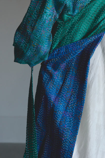KANTHA｜NO COLLAR ROBE