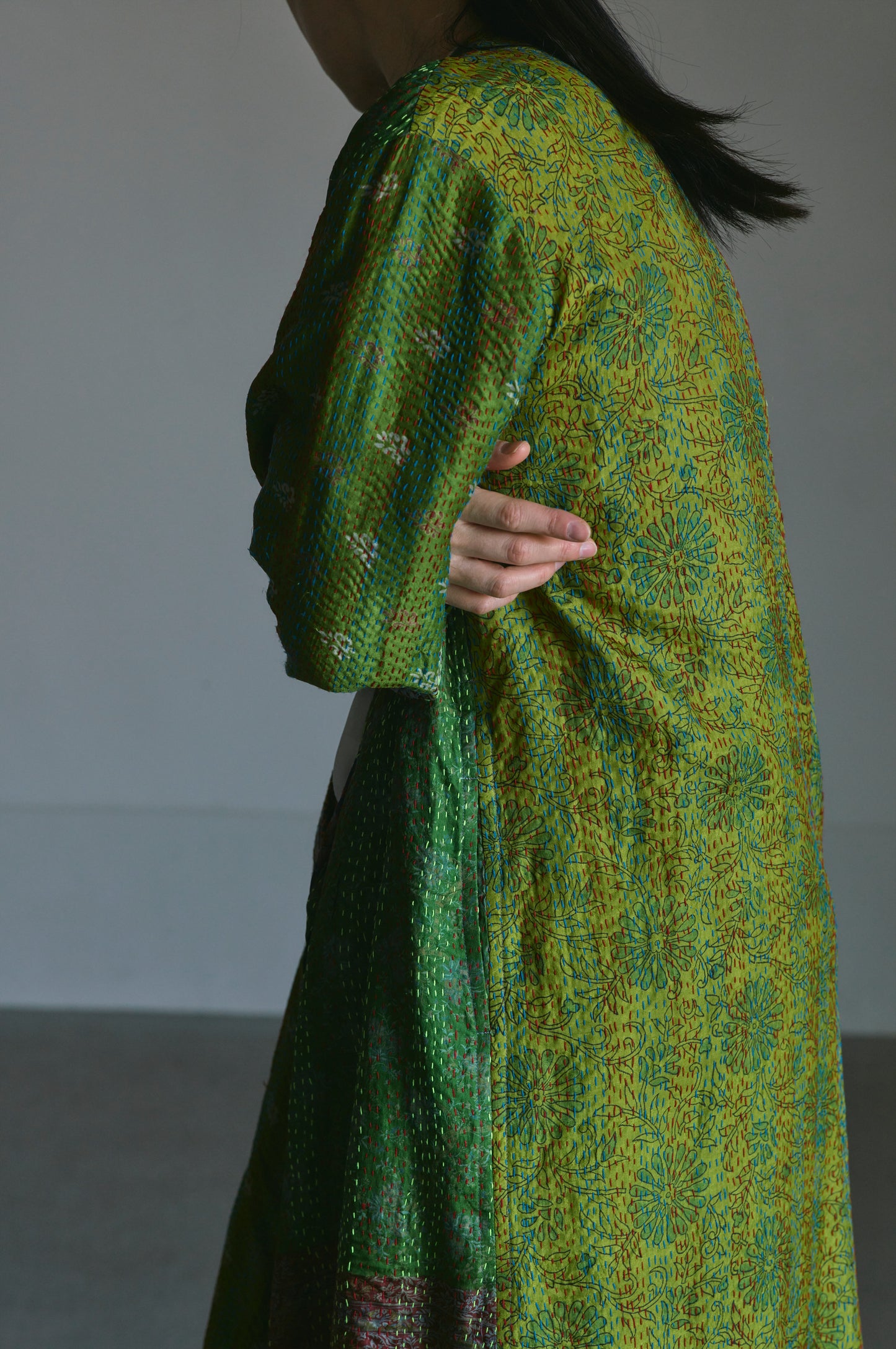 KANTHA｜NO COLLAR ROBE