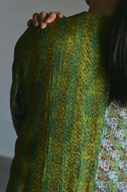 KANTHA｜NO COLLAR ROBE