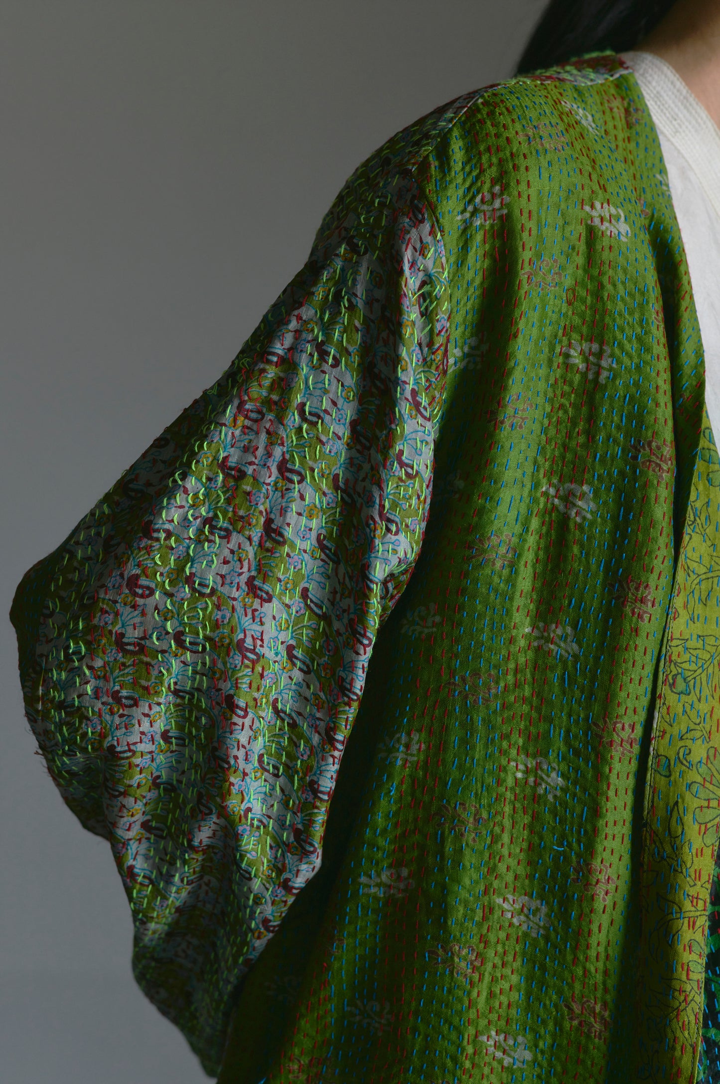 KANTHA｜NO COLLAR ROBE