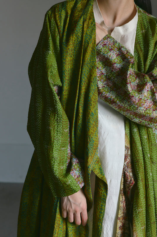 KANTHA｜NO COLLAR ROBE