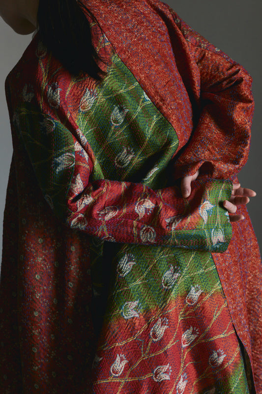 KANTHA｜NO COLLAR ROBE