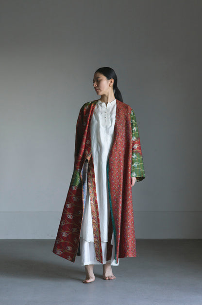KANTHA｜NO COLLAR ROBE