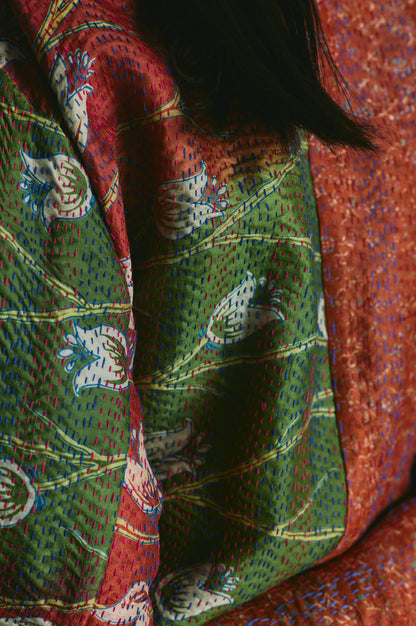 KANTHA｜NO COLLAR ROBE