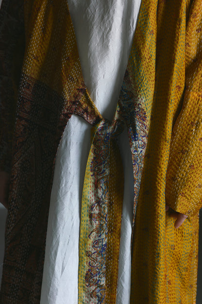 KANTHA｜NO COLLAR ROBE