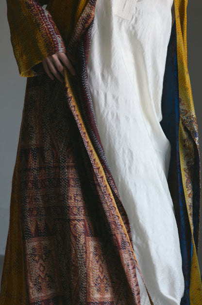 KANTHA｜NO COLLAR ROBE