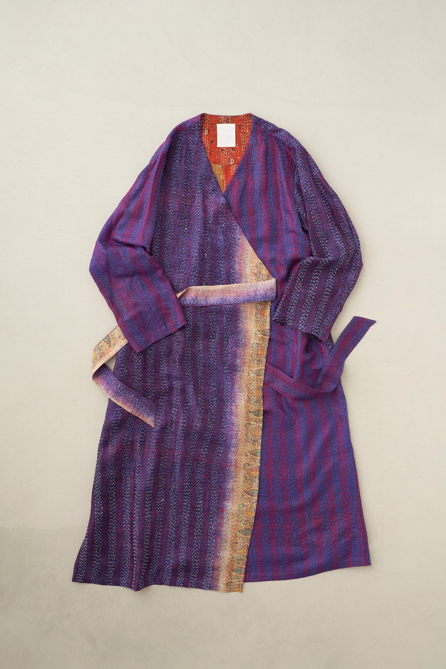 KANTHA｜NO COLLAR ROBE
