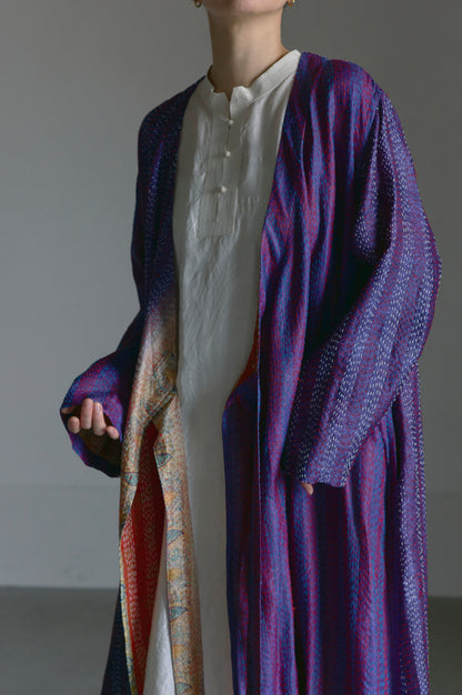KANTHA｜NO COLLAR ROBE