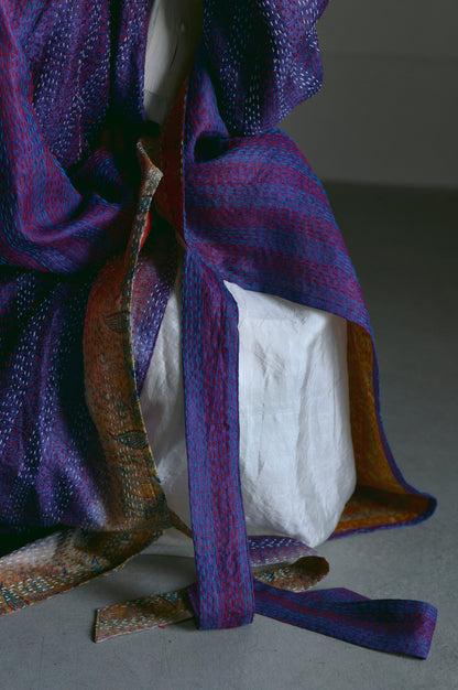 KANTHA｜NO COLLAR ROBE