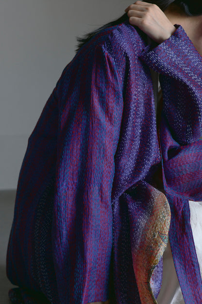 KANTHA｜NO COLLAR ROBE