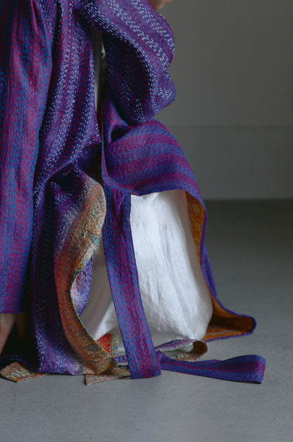 KANTHA｜NO COLLAR ROBE