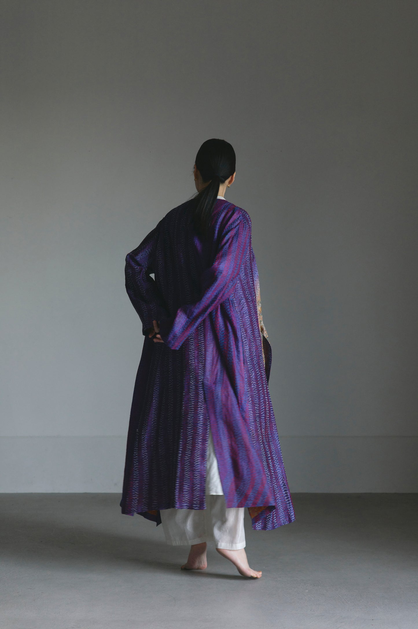 KANTHA｜NO COLLAR ROBE