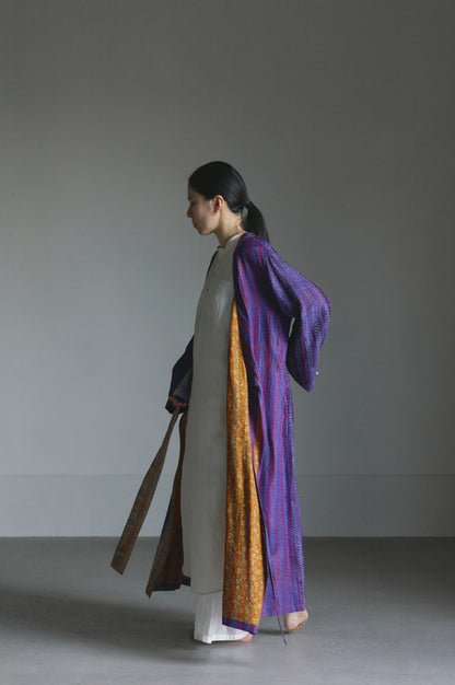 KANTHA｜NO COLLAR ROBE