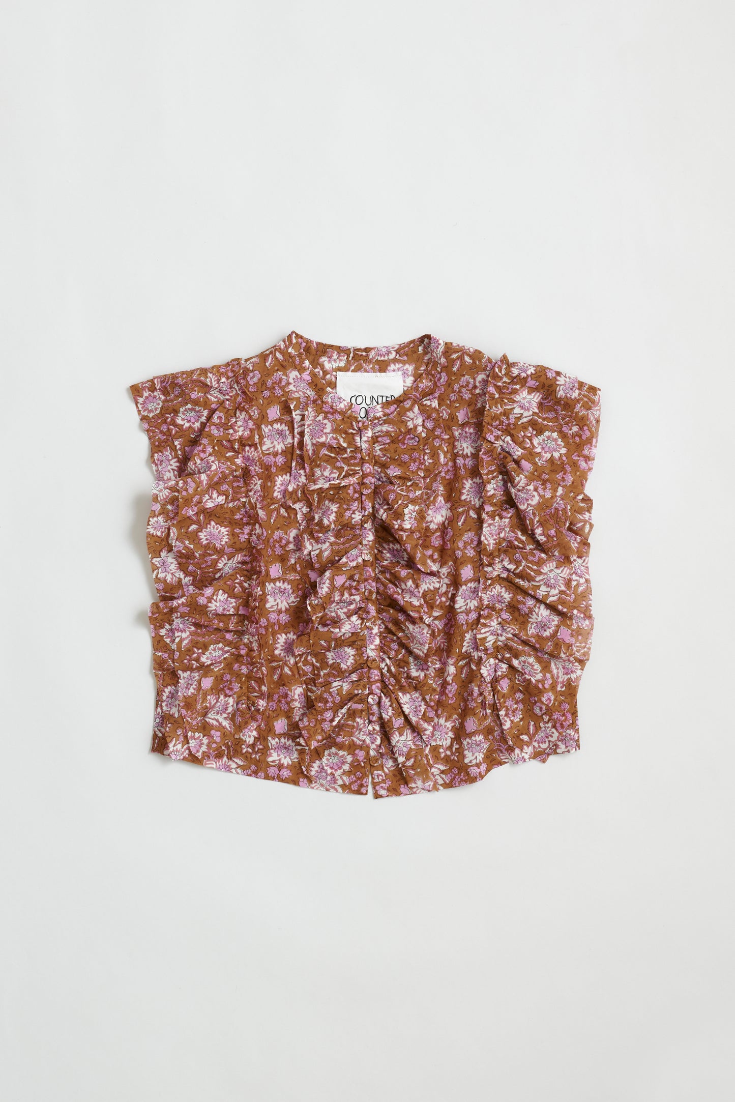 BLOCK PRINT  | RUFFLE BLOUSE / COUNTERPOINT