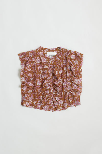 BLOCK PRINT  | RUFFLE BLOUSE / COUNTERPOINT