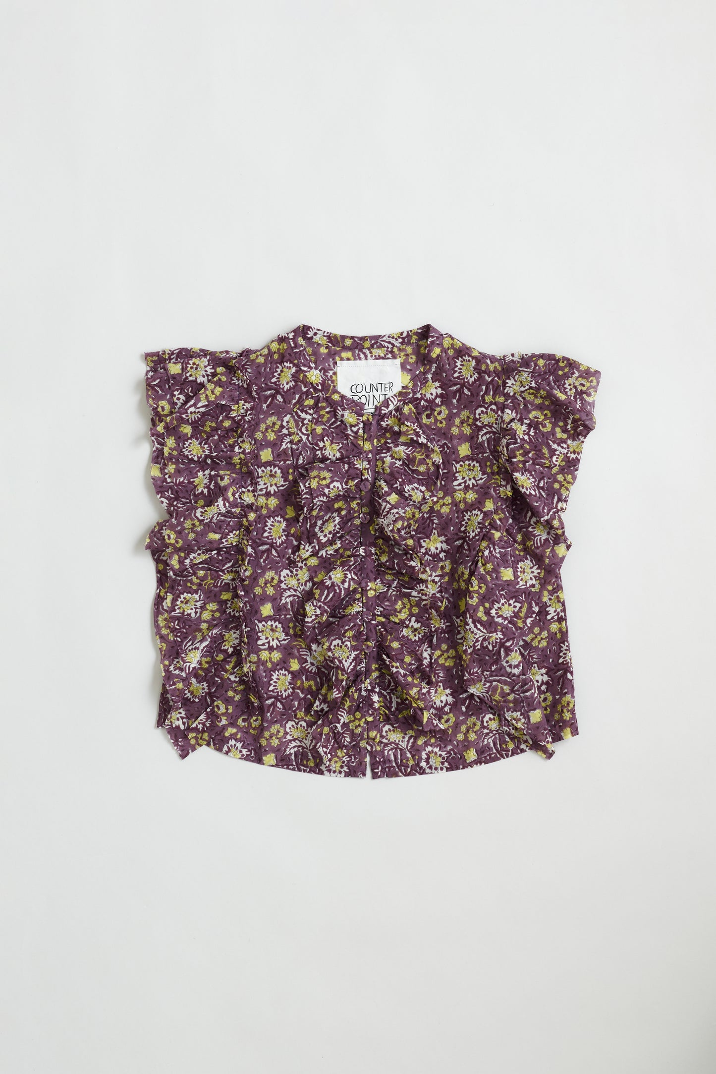 BLOCK PRINT  | RUFFLE BLOUSE / COUNTERPOINT