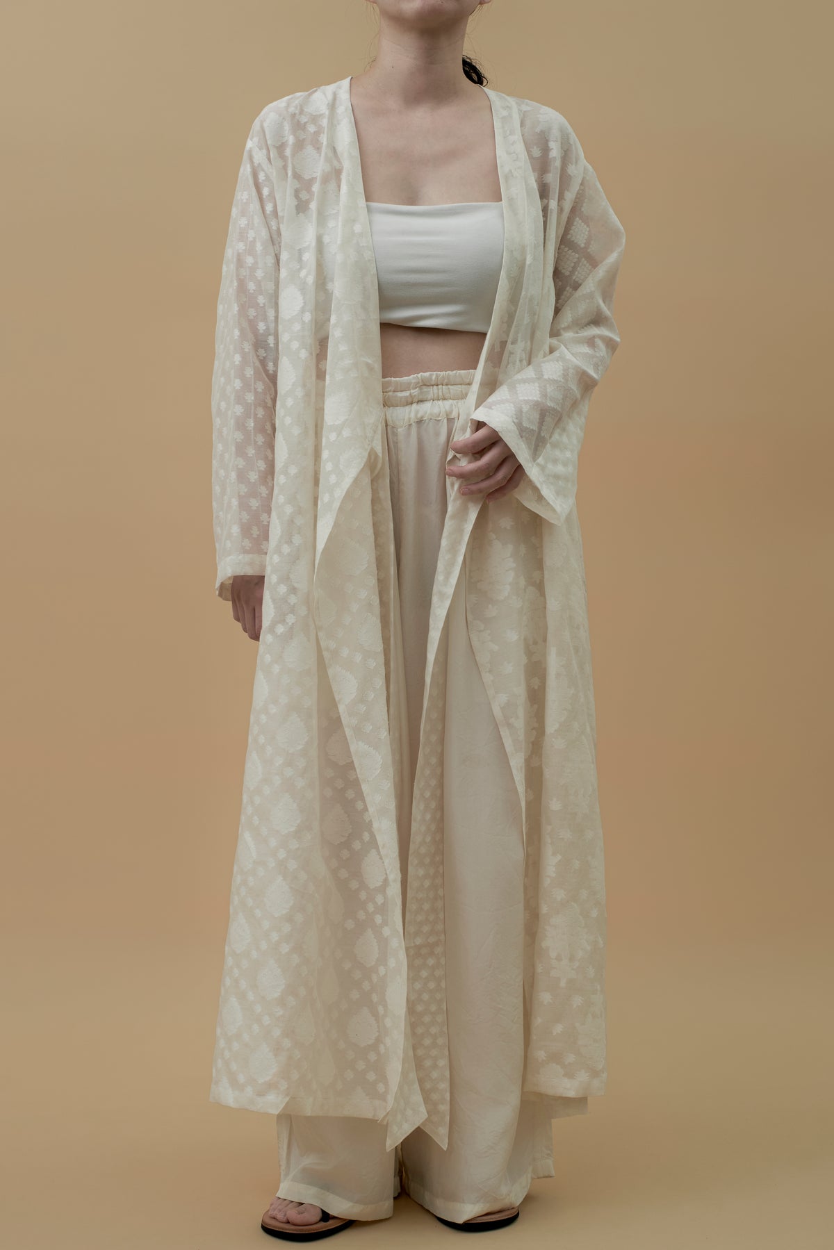 LIMITED EDITION / india dead stock fabric | NO COLLAR ROBE