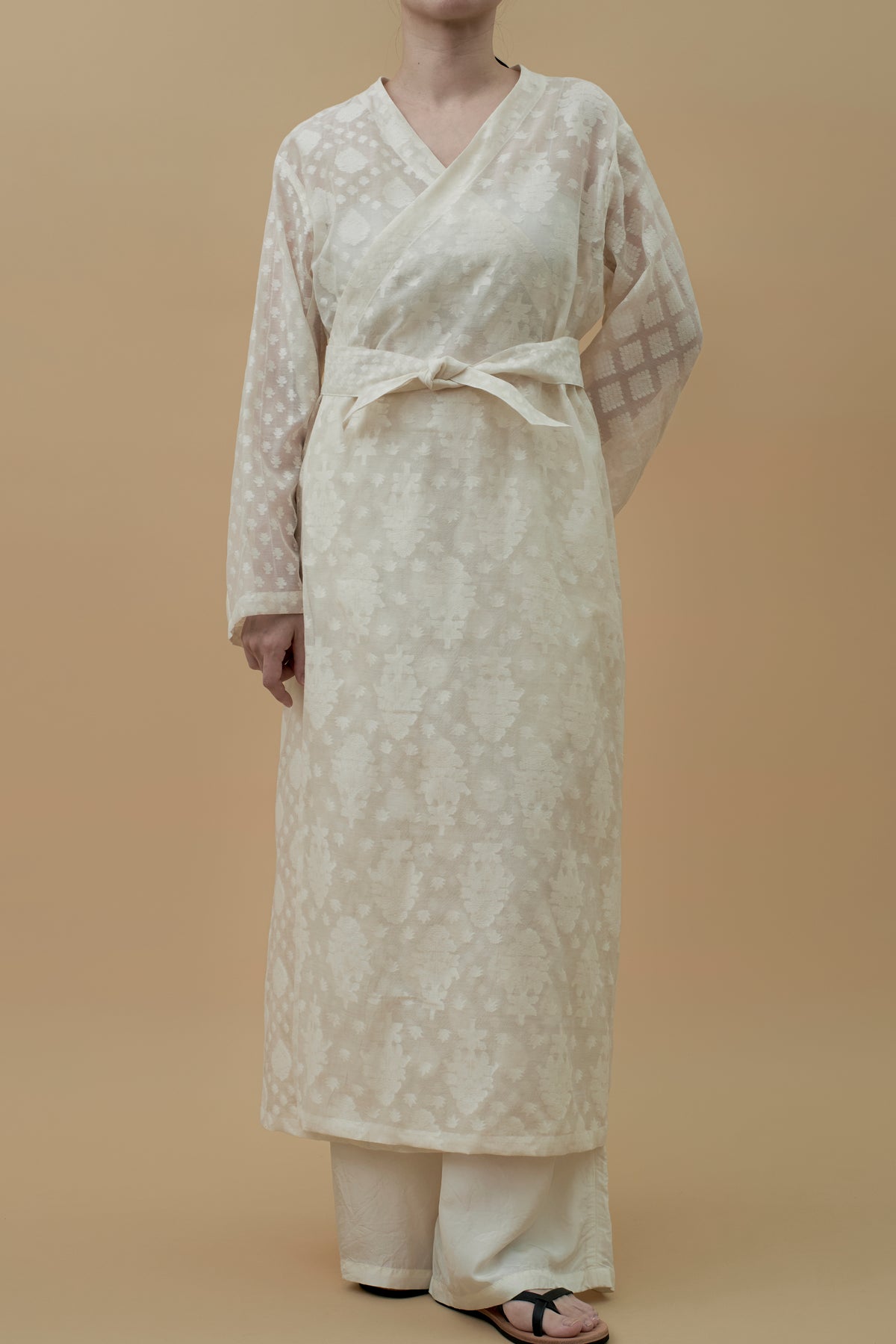 LIMITED EDITION / india dead stock fabric | NO COLLAR ROBE