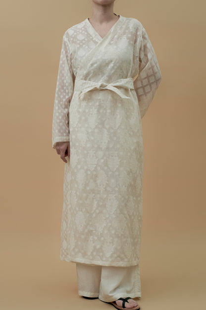 LIMITED EDITION / india dead stock fabric | NO COLLAR ROBE