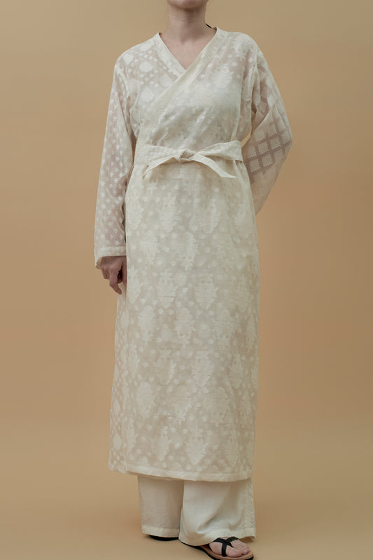 LIMITED EDITION / india dead stock fabric | NO COLLAR ROBE