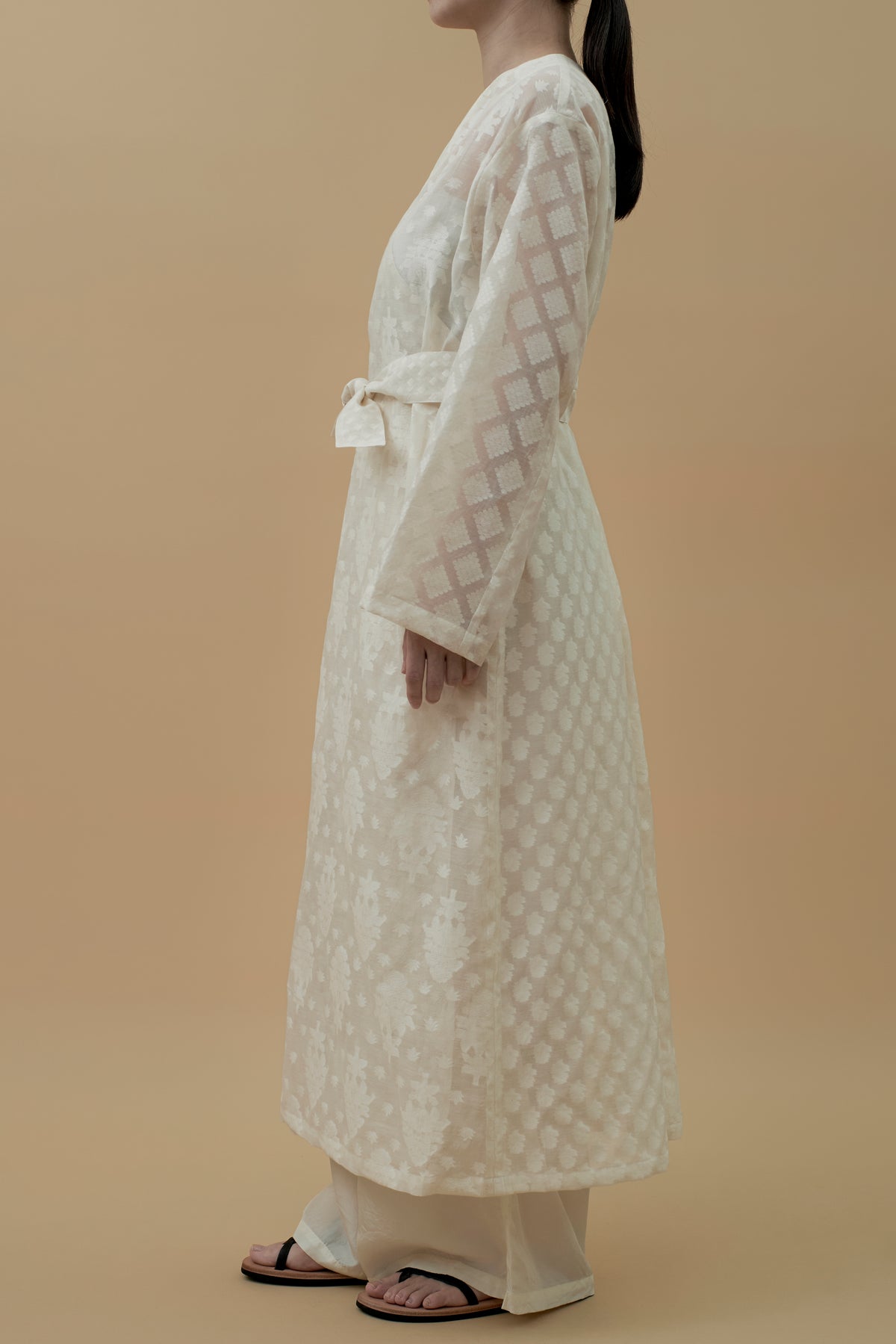 LIMITED EDITION / india dead stock fabric | NO COLLAR ROBE