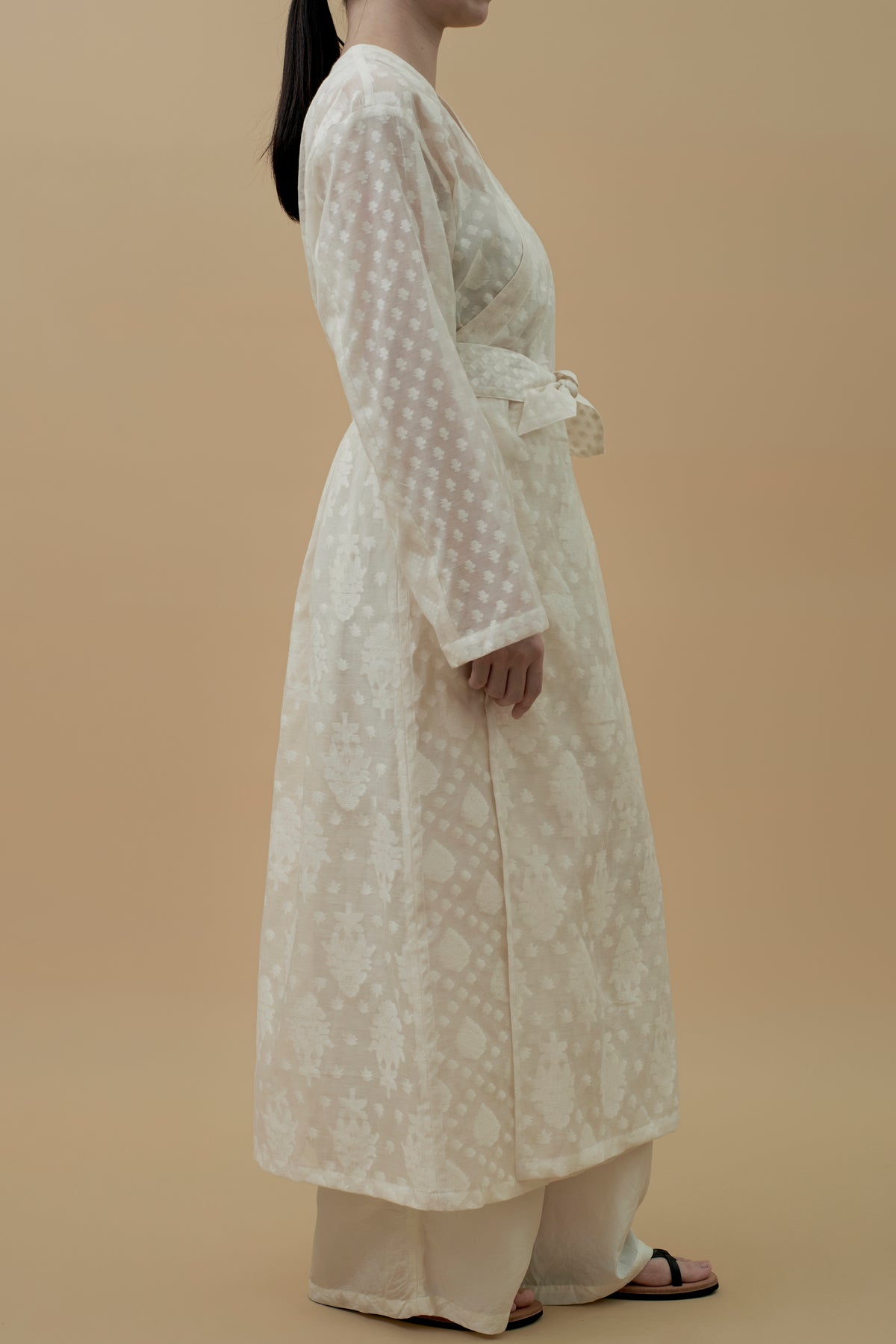 LIMITED EDITION / india dead stock fabric | NO COLLAR ROBE