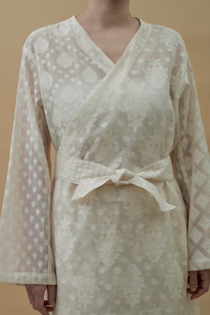 LIMITED EDITION / india dead stock fabric | NO COLLAR ROBE